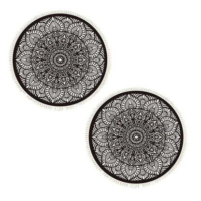 SOGA 2X 120cm Mandala Modern Ethnic Tassel Print Anti-slip Doormat, Home Decor • LUZ-CarpetXLS48X2