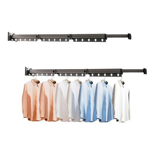 SOGA 2X 93.2cm Wall-Mounted Clothing Dry Rack Retractable Space-Saving Foldable Hanger • LUZ-BSGKZD02X2