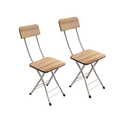SOGA Oak Grain Foldable Chair Space Saving Lightweight Portable Stylish Seat Home Decor Set of 2 • LUZ-ChairAS714