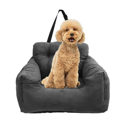 SOGA Grey Pet Car Seat Sofa Safety Soft Padded Portable Travel Carrier Bed • LUZ-CarPet123