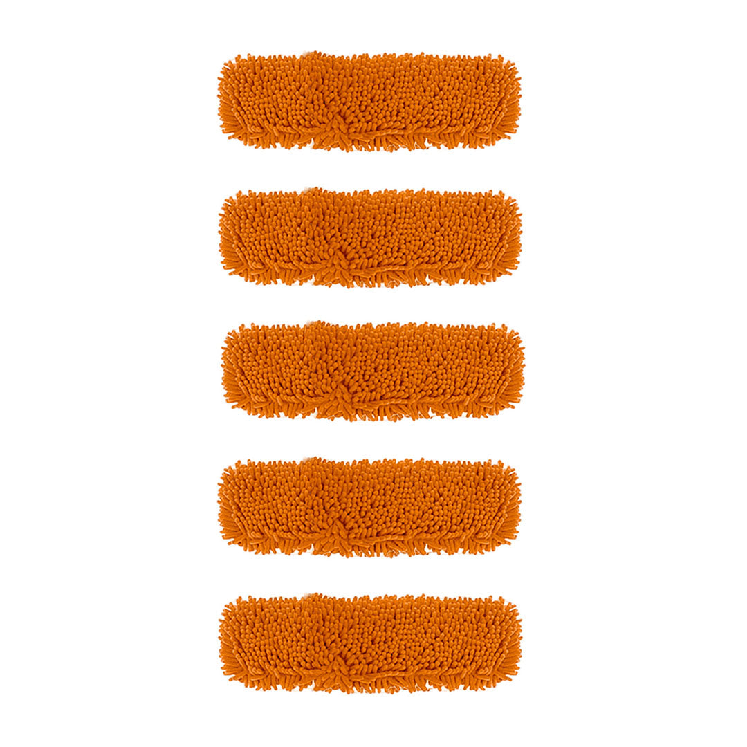 SOGA 5X 50x12 Orange Microfiber Flat Mop Floor Cleaning Pads Rotating Dust Remover • LUZ-MopHead50cmX5