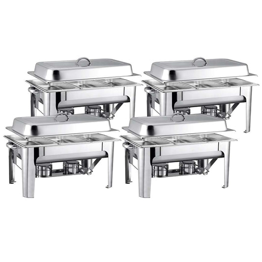 SOGA 4X 9L Stainless Steel 3 Pans Bain-marie Chafing Catering Dish Buffet Food Warmer • LUZ-ChafingDish56063X4