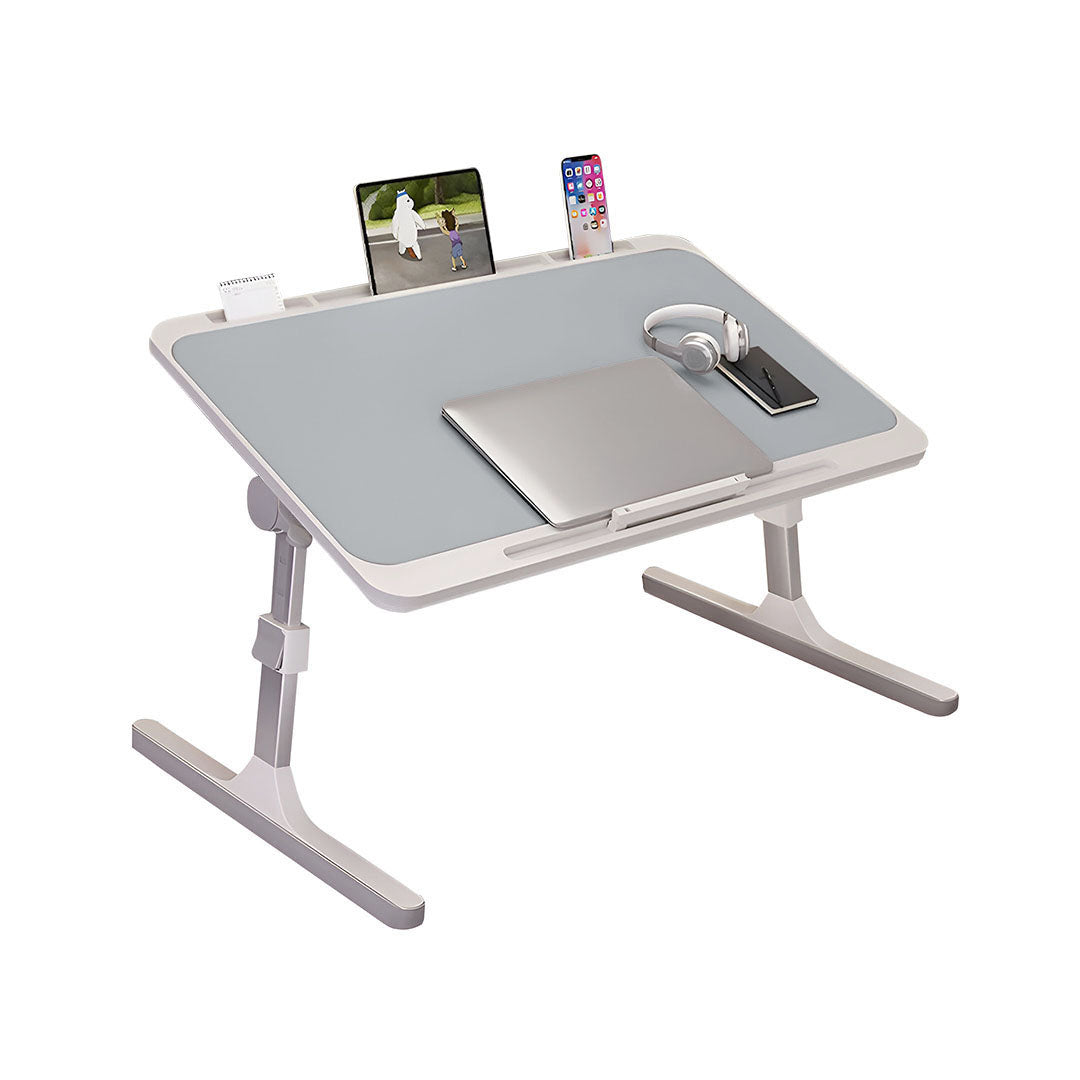 SOGA 70X45cm Grey Small Laptop Bed Portable Foldable Study Table Adjustable • LUZ-BedTableA13