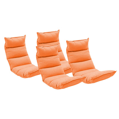 SOGA 4X Foldable Tatami Floor Sofa Bed Meditation Lounge Chair Recliner Lazy Couch Orange • LUZ-LoungeLeatherOrangeX4