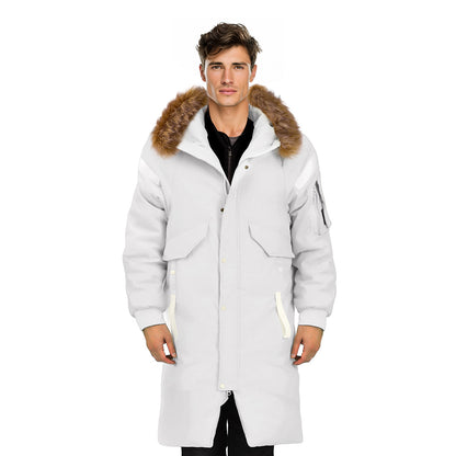 abbee White 2XL Winter Fur Hooded Thick Overcoat Jacket Stylish Lightweight Quilted Warm Puffer Coat • LUZ-DJ-998G