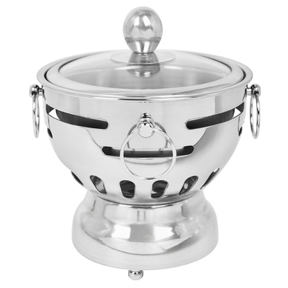 SOGA Stainless Steel Mini Asian Buffet Hot Pot Single Person Shabu Alcohol Stove Burner with Glass Lid • LUZ-ChafingDishHotPot7