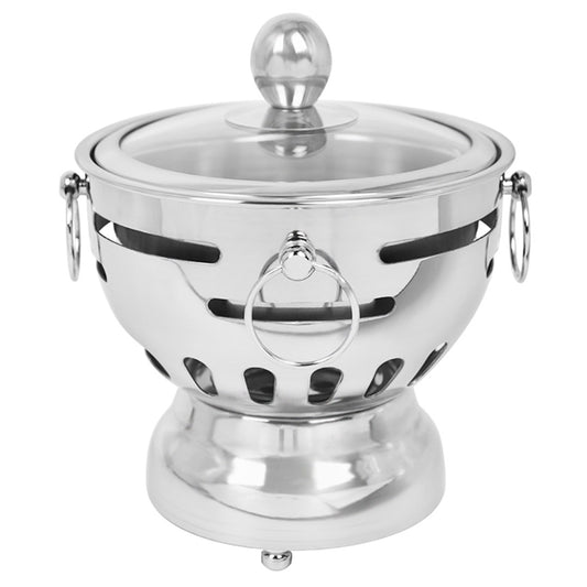SOGA Stainless Steel Mini Asian Buffet Hot Pot Single Person Shabu Alcohol Stove Burner with Glass Lid • LUZ-ChafingDishHotPot7