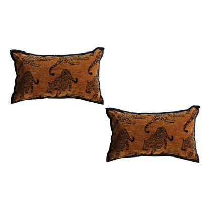 SOGA 2X 30cm Throw Pillow Dark Brown Leopard Lumbar Decorative Cushion for Living Room • LUZ-FrenchCushion300X2