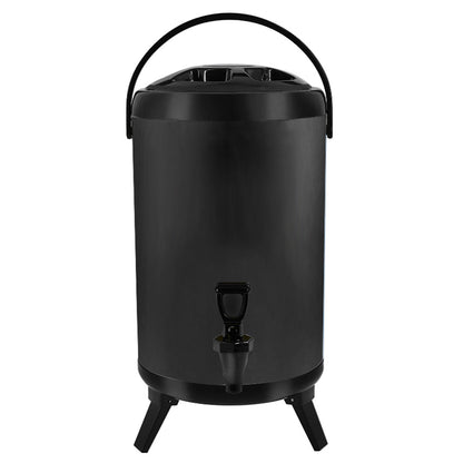 SOGA 14L Stainless Steel Insulated Milk Tea Barrel Hot and Cold Beverage Dispenser Container with Faucet Black • LUZ-VICDispenser14LBLK