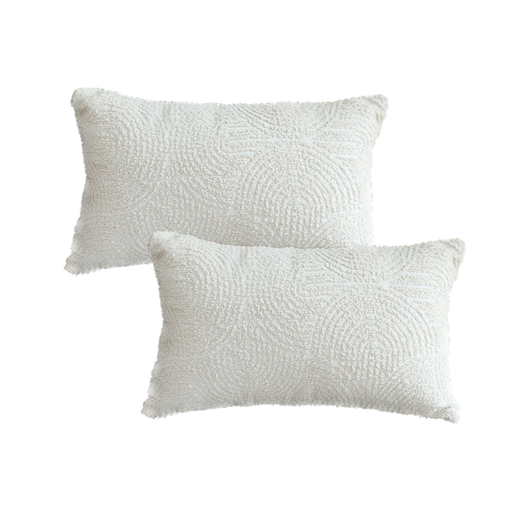 SOGA 2X 35cm Lumbar Pillow Embroidered Decorative Linen Cover Stitch Story Throw Pillow • LUZ-FrenchCushion217X2