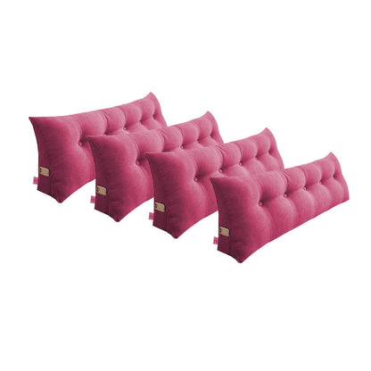 SOGA 4X 120cm Pink Triangular Wedge Bed Pillow Headboard Backrest Bedside Tatami Cushion Home Decor • LUZ-PillowFab120RedX4