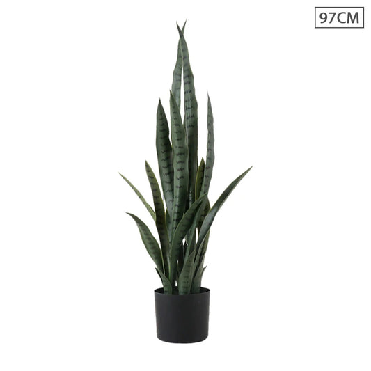 SOGA 97cm Sansevieria Snake Artificial Plants with Black Plastic Planter Greenery, Home Office Decor • LUZ-APlantFH9712