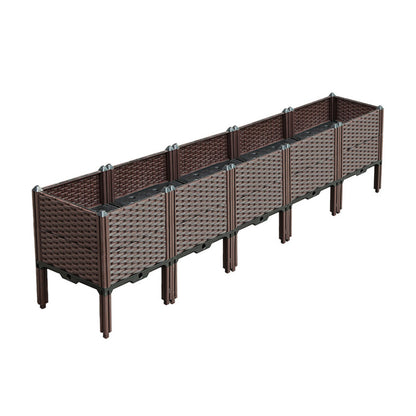 SOGA 200cm Raised Planter Box Vegetable Herb Flower Outdoor Plastic Plants Garden Bed with Legs Deepen • LUZ-PlantBox5F