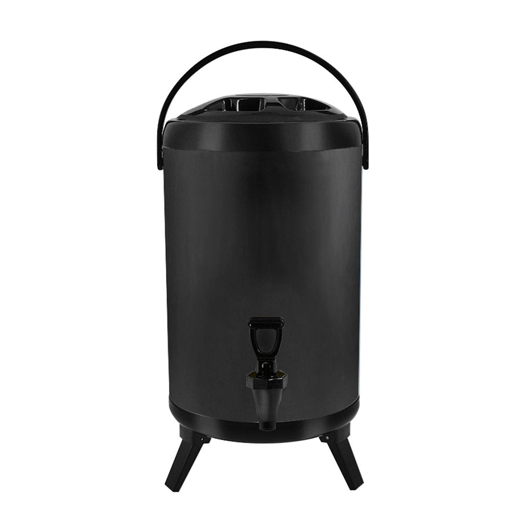 SOGA 10L Stainless Steel Insulated Milk Tea Barrel Hot and Cold Beverage Dispenser Container with Faucet Black • LUZ-VICDispenser10LBLK