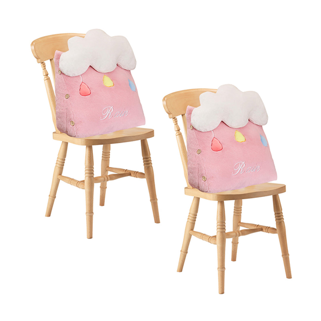 SOGA 2X Pink Cute Cloud Cushion Soft Leaning Lumbar Wedge Pillow Bedside Plush Home Decor • LUZ-SCushion032X2