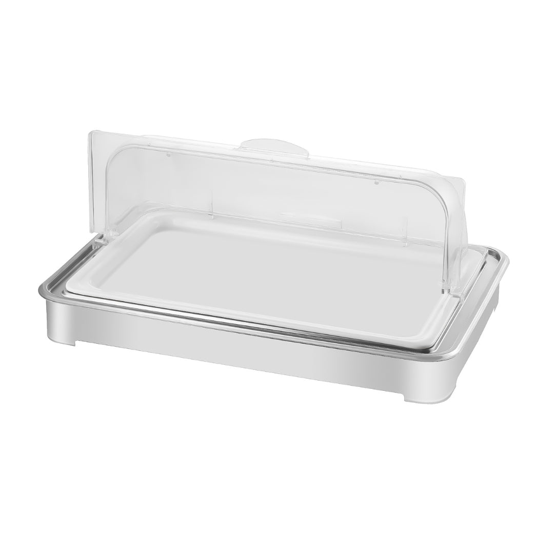 SOGA 59x38.5cm Silver Color Ceramic Serving Bowl Chafing Dish for Kitchen Essential • LUZ-ChafingDish6V11