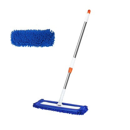 SOGA 60x12 Blue Microfiber Flat Mop Floor Cleaning Pads Rotating Dust Remover • LUZ-MopBlu602