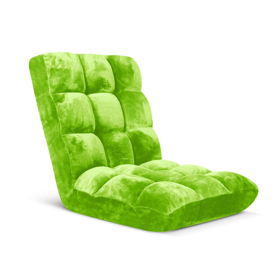SOGA Floor Recliner Folding Lounge Sofa Futon Couch Folding Chair Cushion Green • LUZ-LoungeChairGreen