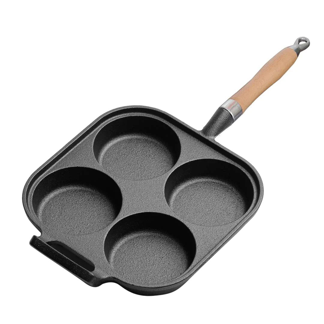 SOGA 4 Mold Cast Iron Breakfast Fried Egg Pancake Omelette Fry Pan • LUZ-ZPaiB6