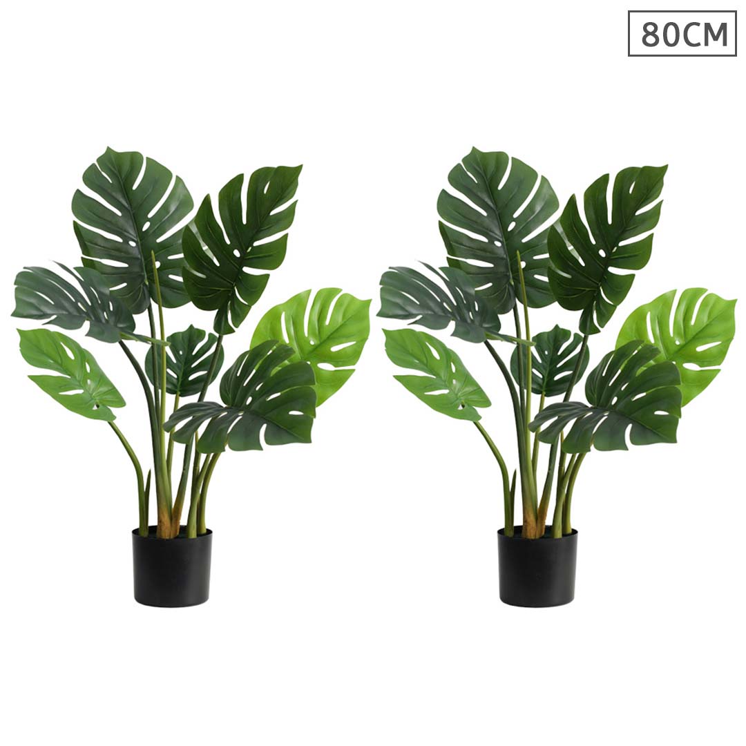 SOGA 2X 80cm Artificial Indoor Potted Turtle Back Fake Decoration Tree Flower Pot Plant • LUZ-APlantFHGP8007X2