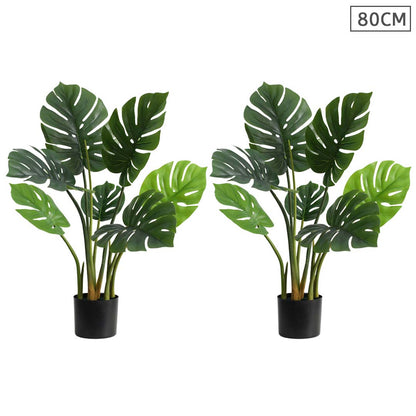 SOGA 2X 80cm Artificial Indoor Potted Turtle Back Fake Decoration Tree Flower Pot Plant • LUZ-APlantFHGP8007X2