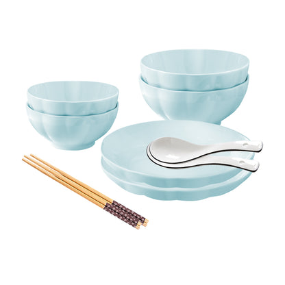 SOGA Light Blue Japanese Style Ceramic Dinnerware Crockery Soup Bowl Plate Server Kitchen Home Decor Set of 6 • LUZ-BowlG432