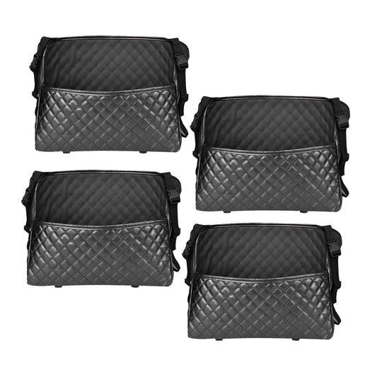 SOGA 4X Black Leather Car Storage Portable Hanging Organizer Backseat Multi-Purpose Interior Accessories Bag • LUZ-CarStorageBag312X4