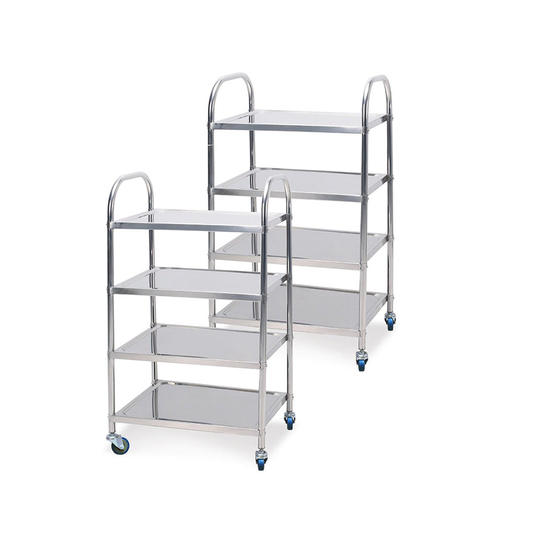 SOGA 2X 4 Tier 860x540x1170 Stainless Steel Kitchen Dining Food Cart Trolley Utility • LUZ-FoodCart1116X2