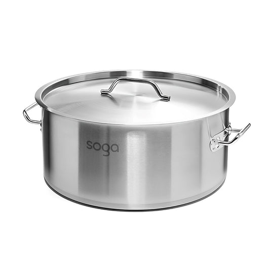 SOGA Stock Pot 17L Top Grade Thick Stainless Steel Stockpot 18/10 • LUZ-SOGAStockPot17L