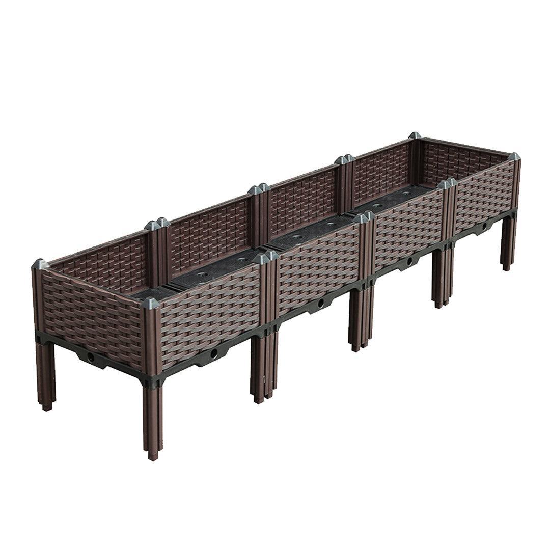 SOGA 160cm Raised Planter Box Vegetable Herb Flower Outdoor Plastic Plants Garden Bed with Legs • LUZ-PlantBox4E