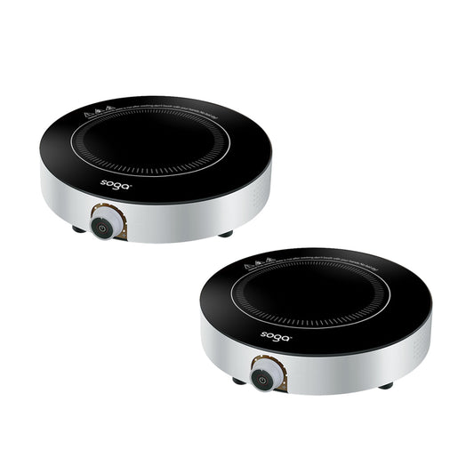 SOGA 2X 26cm Smart Electric Induction Cooktop Portable Kitchen Cooker for Cookware • LUZ-CooktopC20A6X2