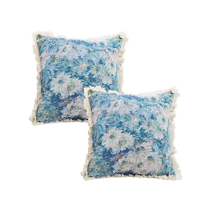 SOGA 2X 50cm Oil Painting Shabby Chic Style Handmade Full Floral Needlepoint Throw Pillow • LUZ-FrenchCushion208X2