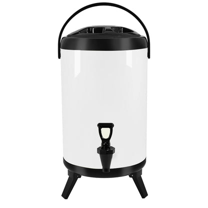 SOGA 12L Stainless Steel Insulated Milk Tea Barrel Hot and Cold Beverage Dispenser Container with Faucet White • LUZ-VICDispenser12LWHT
