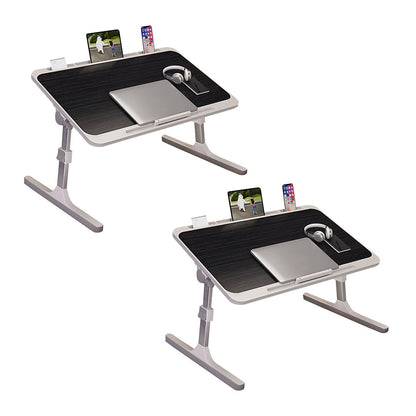 SOGA 2X 70X45cm Black Small Laptop Bed Portable Foldable Study Table Adjustable • LUZ-BedTableA15X2