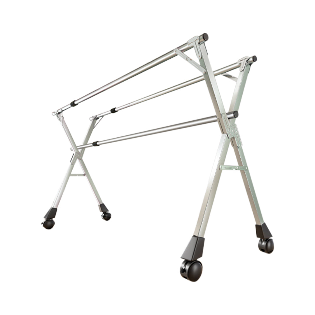 SOGA 160cm Portable Drying Rack Clothes Steel Laundry Rack Foldable Space-Saving Laundry Holder 3 Poles • LUZ-BSXG2517