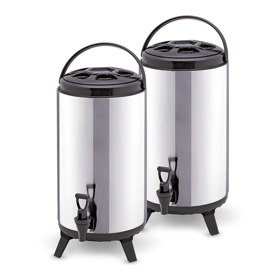 SOGA 2X 14L Portable Insulated Cold/Heat Coffee Tea Beer Barrel Brew Pot With Dispenser • LUZ-BeverageDispenser14LX2
