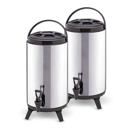 SOGA 2X 14L Portable Insulated Cold/Heat Coffee Tea Beer Barrel Brew Pot With Dispenser • LUZ-BeverageDispenser14LX2