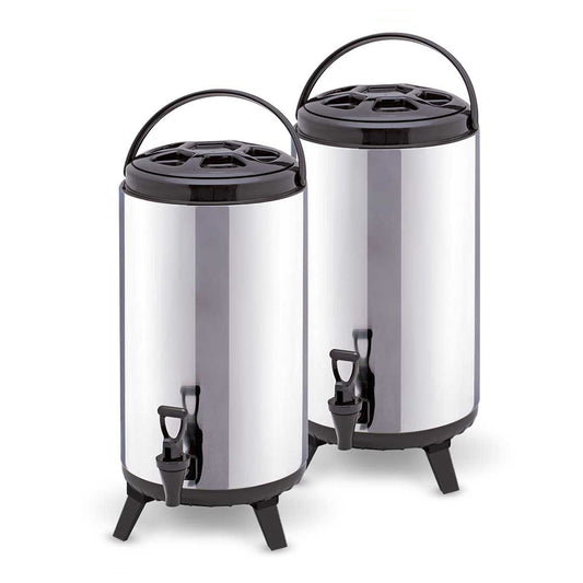 SOGA 2X 14L Portable Insulated Cold/Heat Coffee Tea Beer Barrel Brew Pot With Dispenser • LUZ-BeverageDispenser14LX2
