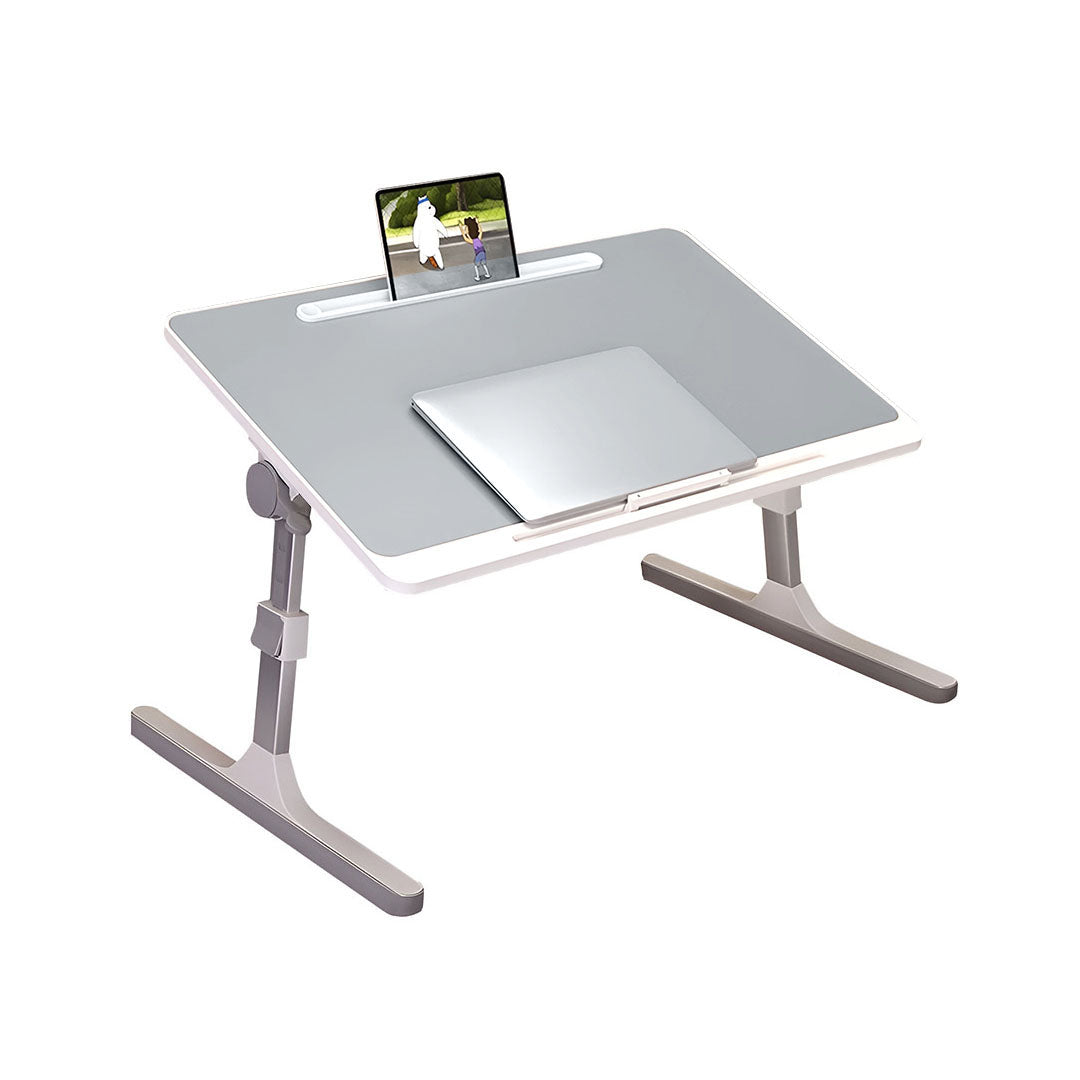 SOGA 60X40cm Grey Small Laptop Bed Portable Foldable Study Table Adjustable • LUZ-BedTableA11