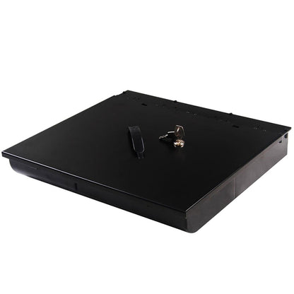 SOGA 4 Bills 8 Coins Cash Tray With Lockable Lid Heavy Duty Spare Cash Tray Black • LUZ-CashDrawerWithLid
