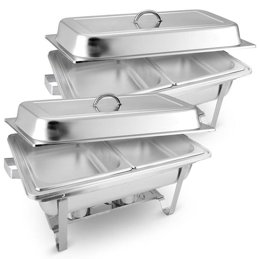 SOGA 2X 4.5L Dual Tray Stainless Steel Chafing Food Warmer Catering Dish • LUZ-ChafingDish56302X2