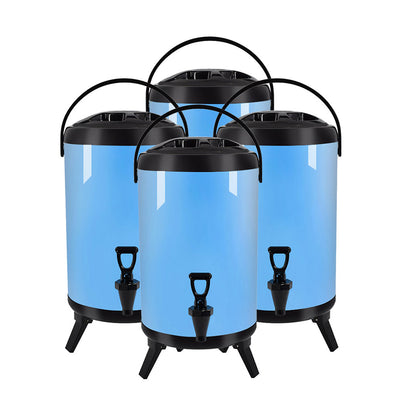 SOGA 4X 8L Stainless Steel Insulated Milk Tea Barrel Hot and Cold Beverage Dispenser Container with Faucet Blue • LUZ-VICDispenser8LBLUX4