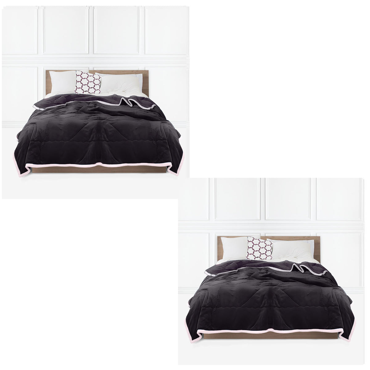 SOGA 2X Dark Grey Throw Blanket Warm Cozy Double Sided Thick Flannel Coverlet Fleece Bed Sofa Comforter • LUZ-Blanket303X2