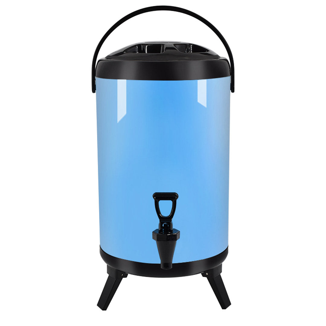 SOGA 16L Stainless Steel Insulated Milk Tea Barrel Hot and Cold Beverage Dispenser Container with Faucet Blue • LUZ-VICDispenser16LBLU