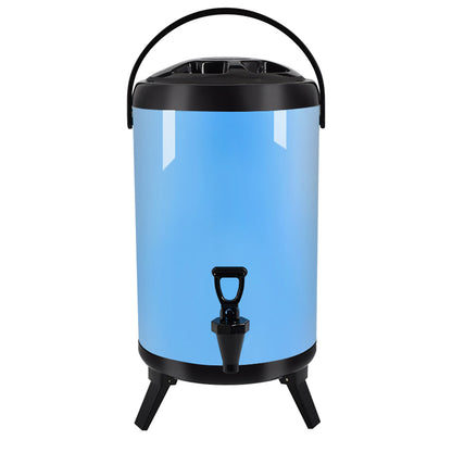 SOGA 16L Stainless Steel Insulated Milk Tea Barrel Hot and Cold Beverage Dispenser Container with Faucet Blue • LUZ-VICDispenser16LBLU