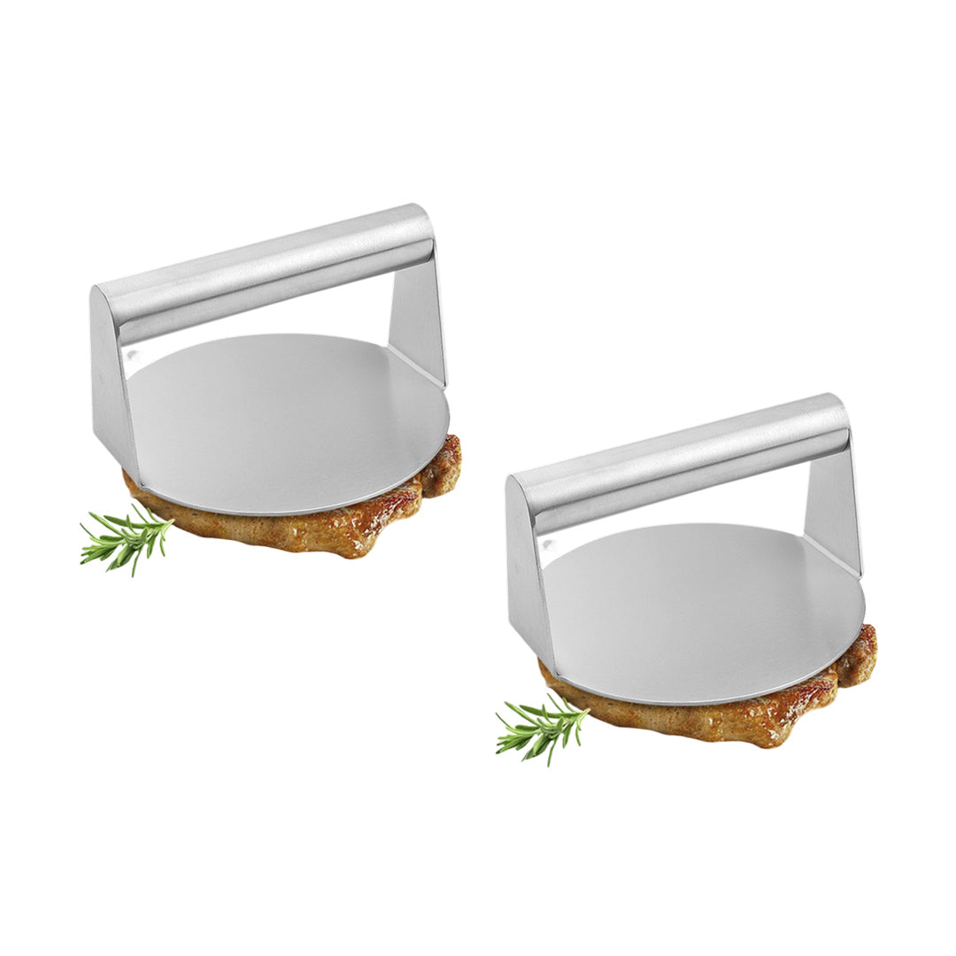 SOGA 2X Stainless Steel Burger Press Heavy-Duty Round Bacon Grill Smasher Flat Bottom Patty Maker • LUZ-Zpai058X2