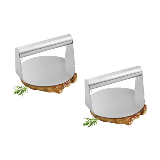 SOGA 2X Stainless Steel Burger Press Heavy-Duty Round Bacon Grill Smasher Flat Bottom Patty Maker • LUZ-Zpai058X2