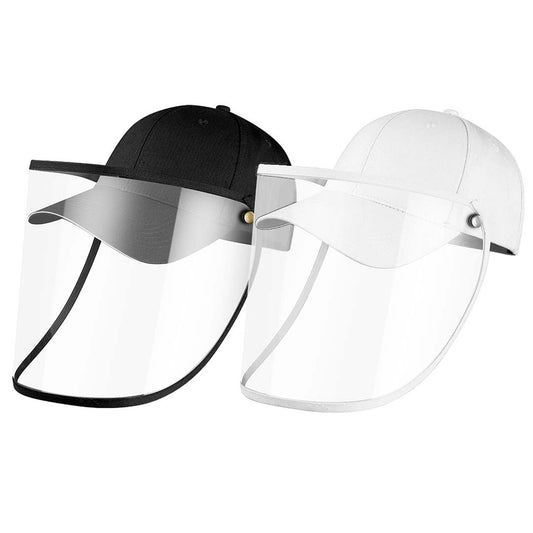 2X Outdoor Protection Hat Anti-Fog Pollution Dust Protective Cap Full Face HD Shield Cover Adult Black/White • LUZ-HatAdultBLK-WHT