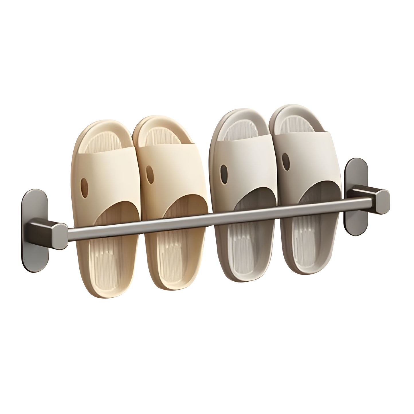 SOGA 49cm Wall-Mounted Slipper Organiser Adhesive Storage Space-Saving Wall Rack LUZ-TAN1041