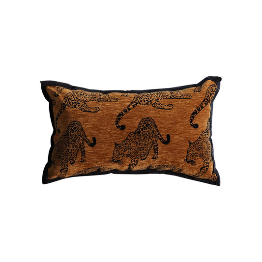 SOGA 30cm Throw Pillow Dark Brown Leopard Lumbar Decorative Cushion for Living Room LUZ-FrenchCushion300